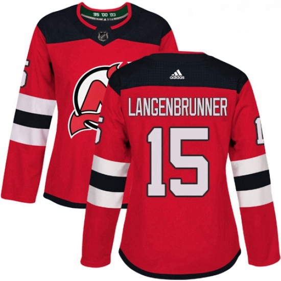 Womens Adidas New Jersey Devils 15 Jamie Langenbrunner Authentic Red Home NHL Jersey Womens Adidas New Jersey Devils 15 Jamie Langenbrunner Authentic Red Home NHL Jersey