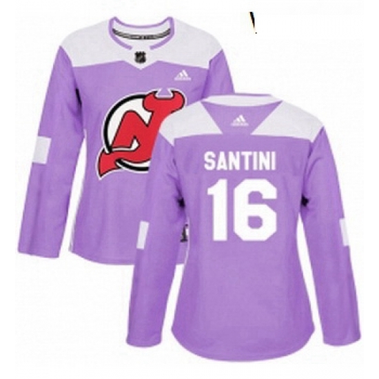 Womens Adidas New Jersey Devils 16 Steve Santini Authentic Purple Fights Cancer Practice NHL Jersey Womens Adidas New Jersey Devils 16 Steve Santini Authentic Purple Fights Cancer Practice NHL Jersey
