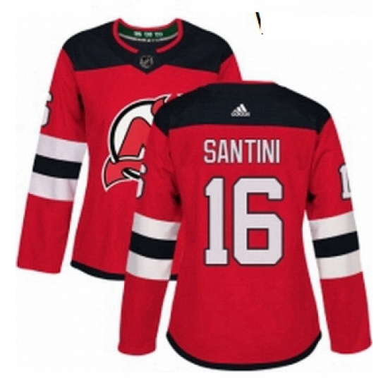 Womens Adidas New Jersey Devils 16 Steve Santini Authentic Red Home NHL Jersey Womens Adidas New Jersey Devils 16 Steve Santini Authentic Red Home NHL Jersey