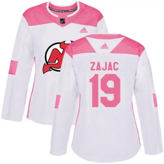 Womens Adidas New Jersey Devils 19 Travis Zajac Authentic WhitePink Fashion NHL Jersey Womens Adidas New Jersey Devils 19 Travis Zajac Authentic WhitePink Fashion NHL Jersey