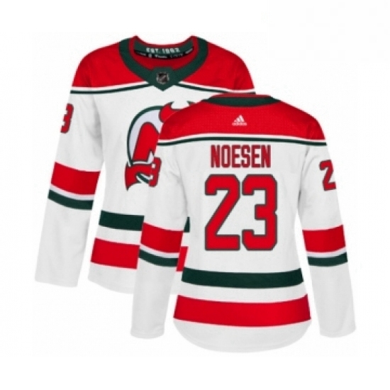 Womens Adidas New Jersey Devils 23 Stefan Noesen Authentic White Alternate NHL Jersey Womens Adidas New Jersey Devils 23 Stefan Noesen Authentic White Alternate NHL Jersey