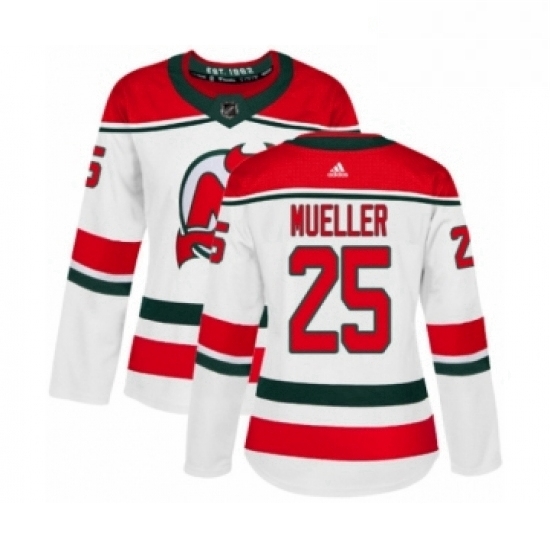 Womens Adidas New Jersey Devils 25 Mirco Mueller Authentic White Alternate NHL Jersey Womens Adidas New Jersey Devils 25 Mirco Mueller Authentic White Alternate NHL Jersey