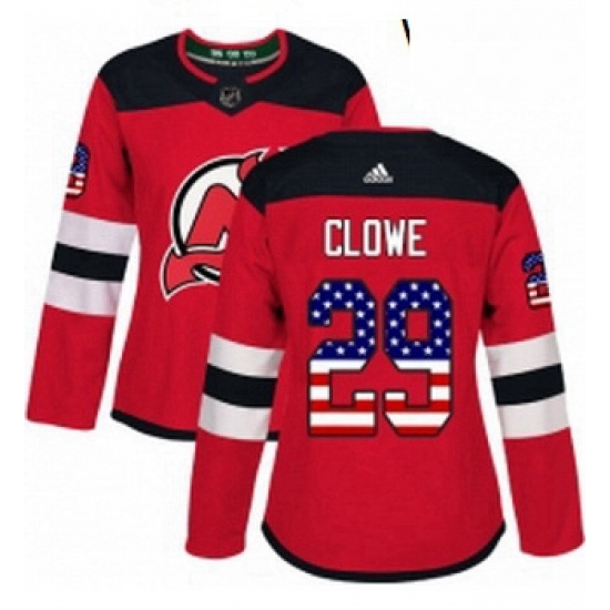 Womens Adidas New Jersey Devils 29 Ryane Clowe Authentic Red USA Flag Fashion NHL Jersey Womens Adidas New Jersey Devils 29 Ryane Clowe Authentic Red USA Flag Fashion NHL Jersey