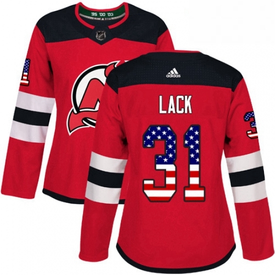 Womens Adidas New Jersey Devils 31 Eddie Lack Authentic Red USA Flag Fashion NHL Jersey Womens Adidas New Jersey Devils 31 Eddie Lack Authentic Red USA Flag Fashion NHL Jersey