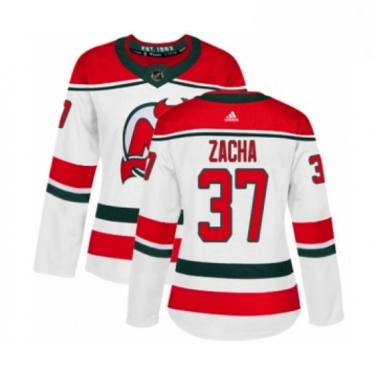 Womens Adidas New Jersey Devils 37 Pavel Zacha Authentic White Alternate NHL Jersey Womens Adidas New Jersey Devils 37 Pavel Zacha Authentic White Alternate NHL Jersey