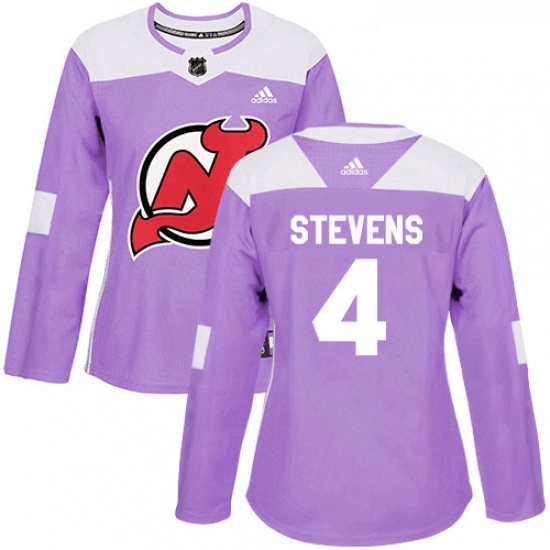 Womens Adidas New Jersey Devils 4 Scott Stevens Authentic Purple Fights Cancer Practice NHL Jersey Womens Adidas New Jersey Devils 4 Scott Stevens Authentic Purple Fights Cancer Practice NHL Jersey