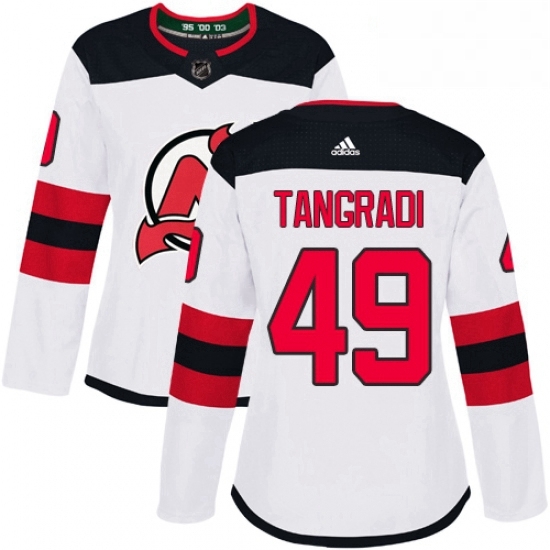 Womens Adidas New Jersey Devils 49 Eric Tangradi Authentic White Away NHL Jersey Womens Adidas New Jersey Devils 49 Eric Tangradi Authentic White Away NHL Jersey