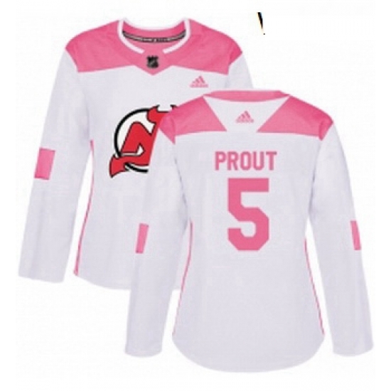 Womens Adidas New Jersey Devils 5 Dalton Prout Authentic WhitePink Fashion NHL Jersey Womens Adidas New Jersey Devils 5 Dalton Prout Authentic WhitePink Fashion NHL Jersey