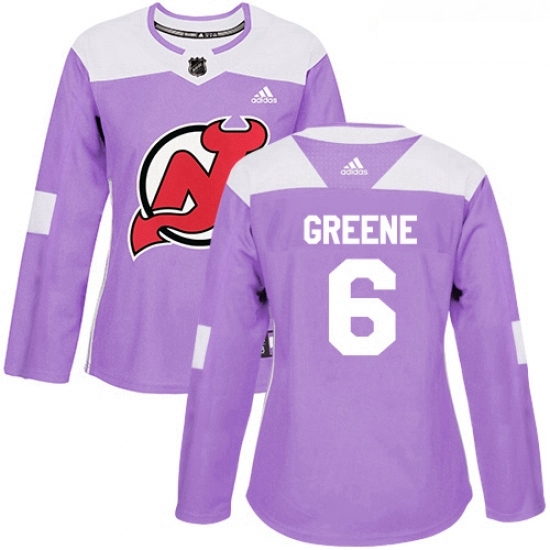 Womens Adidas New Jersey Devils 6 Andy Greene Authentic Purple Fights Cancer Practice NHL Jersey Womens Adidas New Jersey Devils 6 Andy Greene Authentic Purple Fights Cancer Practice NHL Jersey