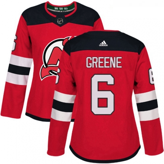 Womens Adidas New Jersey Devils 6 Andy Greene Authentic Red Home NHL Jersey Womens Adidas New Jersey Devils 6 Andy Greene Authentic Red Home NHL Jersey