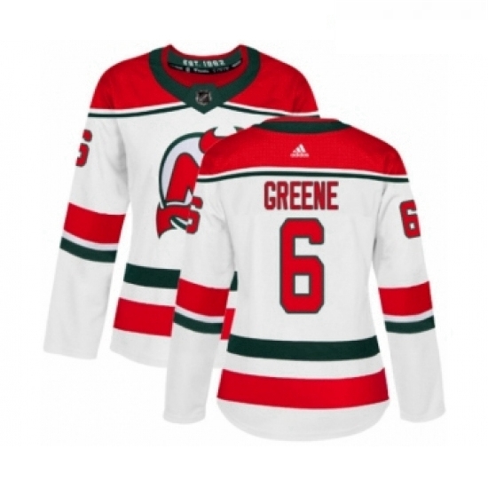 Womens Adidas New Jersey Devils 6 Andy Greene Authentic White Alternate NHL Jersey Womens Adidas New Jersey Devils 6 Andy Greene Authentic White Alternate NHL Jersey