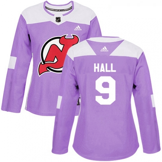 Womens Adidas New Jersey Devils 9 Taylor Hall Authentic Purple Fights Cancer Practice NHL Jersey Womens Adidas New Jersey Devils 9 Taylor Hall Authentic Purple Fights Cancer Practice NHL Jersey