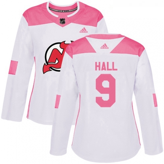 Womens Adidas New Jersey Devils 9 Taylor Hall Authentic WhitePink Fashion NHL Jersey Womens Adidas New Jersey Devils 9 Taylor Hall Authentic WhitePink Fashion NHL Jersey
