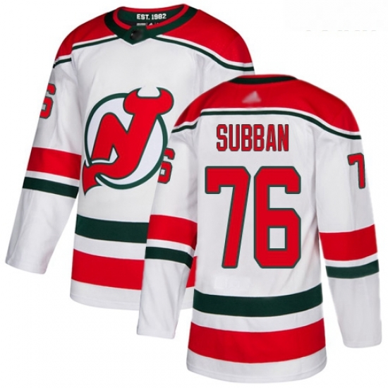 Devils #76 P K Subban White Alternate Authentic Stitched Youth Hockey Jersey Devils #76 P K Subban White Alternate Authentic Stitched Youth Hockey Jersey