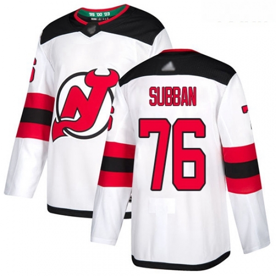Devils #76 P K Subban White Road Authentic Stitched Youth Hockey Jersey Devils #76 P K Subban White Road Authentic Stitched Youth Hockey Jersey