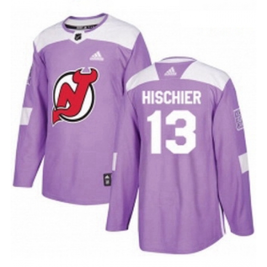 Youth Adidas New Jersey Devils 13 Nico Hischier Authentic Purple Fights Cancer Practice NHL Jersey Youth Adidas New Jersey Devils 13 Nico Hischier Authentic Purple Fights Cancer Practice NHL Jersey