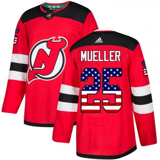 Youth Adidas New Jersey Devils 25 Mirco Mueller Authentic Red USA Flag Fashion NHL Jersey Youth Adidas New Jersey Devils 25 Mirco Mueller Authentic Red USA Flag Fashion NHL Jersey