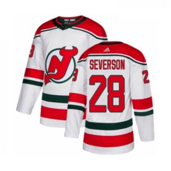 Youth Adidas New Jersey Devils 28 Damon Severson Authentic White Alternate NHL Jersey Youth Adidas New Jersey Devils 28 Damon Severson Authentic White Alternate NHL Jersey