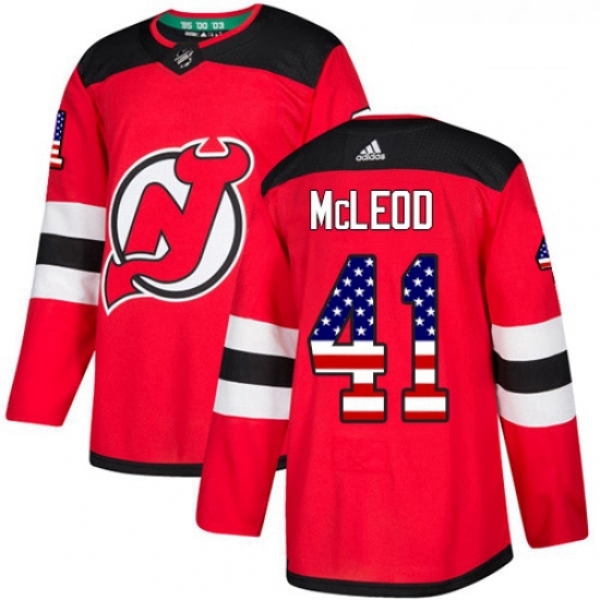 Youth Adidas New Jersey Devils 41 Michael McLeod Authentic Red USA Flag Fashion NHL Jersey Youth Adidas New Jersey Devils 41 Michael McLeod Authentic Red USA Flag Fashion NHL Jersey