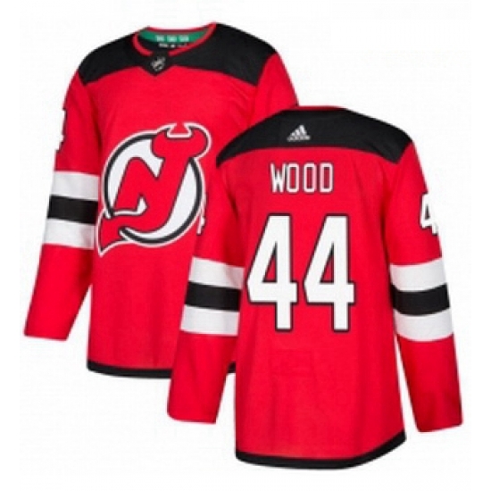 Youth Adidas New Jersey Devils 44 Miles Wood Authentic Red Home NHL Jersey Youth Adidas New Jersey Devils 44 Miles Wood Authentic Red Home NHL Jersey