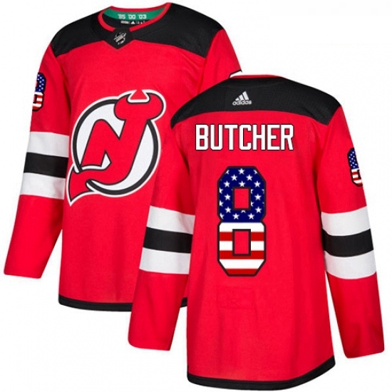 Youth Adidas New Jersey Devils 8 Will Butcher Authentic Red USA Flag Fashion NHL Jersey Youth Adidas New Jersey Devils 8 Will Butcher Authentic Red USA Flag Fashion NHL Jersey