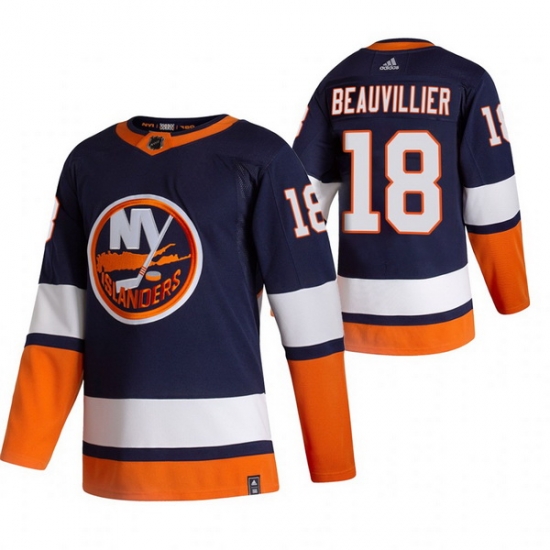 Men New York Islanders 18 Anthony Beauvillier Navy Blue Adidas 2020 21 Reverse Retro Alternate NHL Jersey Men New York Islanders 18 Anthony Beauvillier Navy Blue Adidas 2020 21 Reverse Retro Alternate NHL Jersey