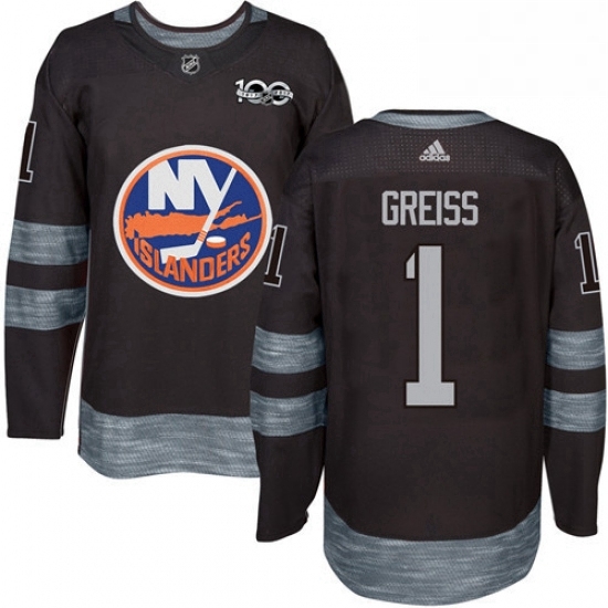 Mens Adidas New York Islanders 1 Thomas Greiss Authentic Black 1917 2017 100th Anniversary NHL Jersey Mens Adidas New York Islanders 1 Thomas Greiss Authentic Black 1917 2017 100th Anniversary NHL Jersey