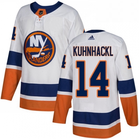 Mens Adidas New York Islanders 14 Tom Kuhnhackl Authentic White Away NHL Jersey Mens Adidas New York Islanders 14 Tom Kuhnhackl Authentic White Away NHL Jersey