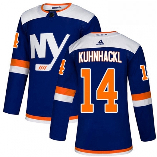 Mens Adidas New York Islanders 14 Tom Kuhnhackl Premier Blue Alternate NHL Jersey Mens Adidas New York Islanders 14 Tom Kuhnhackl Premier Blue Alternate NHL Jersey