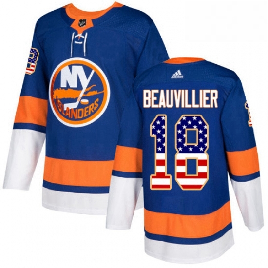 Mens Adidas New York Islanders 18 Anthony Beauvillier Authentic Royal Blue USA Flag Fashion NHL Jersey Mens Adidas New York Islanders 18 Anthony Beauvillier Authentic Royal Blue USA Flag Fashion NHL Jersey