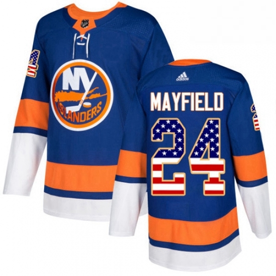 Mens Adidas New York Islanders 24 Scott Mayfield Authentic Royal Blue USA Flag Fashion NHL Jersey Mens Adidas New York Islanders 24 Scott Mayfield Authentic Royal Blue USA Flag Fashion NHL Jersey