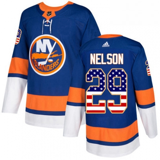 Mens Adidas New York Islanders 29 Brock Nelson Authentic Royal Blue USA Flag Fashion NHL Jersey Mens Adidas New York Islanders 29 Brock Nelson Authentic Royal Blue USA Flag Fashion NHL Jersey