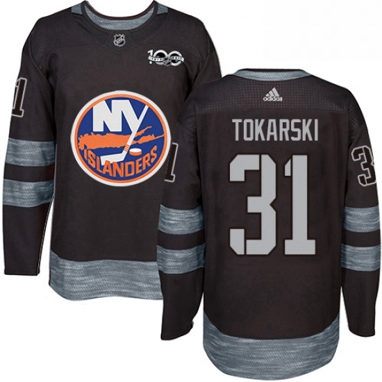 Mens Adidas New York Islanders 31 Dustin Tokarski Authentic Black 1917 2017 100th Anniversary NHL Jersey Mens Adidas New York Islanders 31 Dustin Tokarski Authentic Black 1917 2017 100th Anniversary NHL Jersey