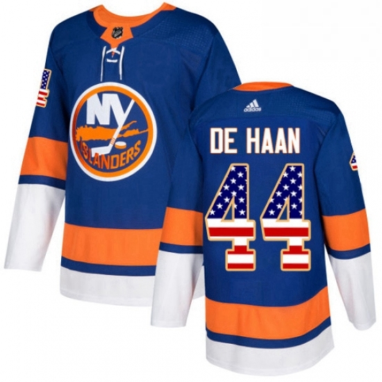 Mens Adidas New York Islanders 44 Calvin de Haan Authentic Royal Blue USA Flag Fashion NHL Jersey Mens Adidas New York Islanders 44 Calvin de Haan Authentic Royal Blue USA Flag Fashion NHL Jersey