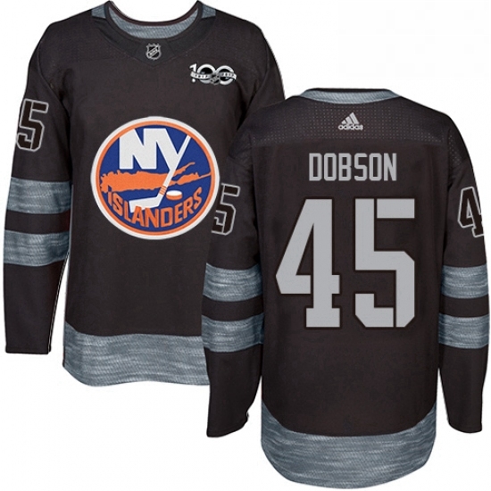 Mens Adidas New York Islanders 45 Noah Dobson Authentic Black 1917 2017 100th Anniversary NHL Jersey Mens Adidas New York Islanders 45 Noah Dobson Authentic Black 1917 2017 100th Anniversary NHL Jersey