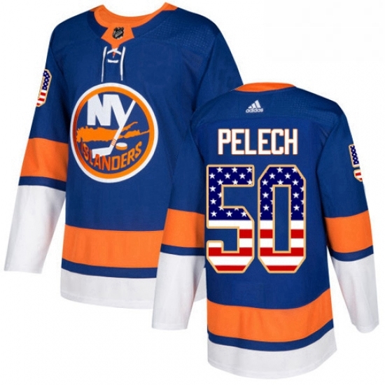 Mens Adidas New York Islanders 50 Adam Pelech Authentic Royal Blue USA Flag Fashion NHL Jersey Mens Adidas New York Islanders 50 Adam Pelech Authentic Royal Blue USA Flag Fashion NHL Jersey
