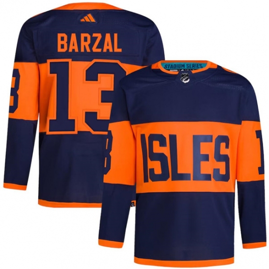 Men's New York Islanders #13 Mathew Barzal Navy 2024 Stadium Series Stitched Jersey Men's New York Islanders #13 Mathew Barzal Navy 2024 Stadium Series Stitched Jersey