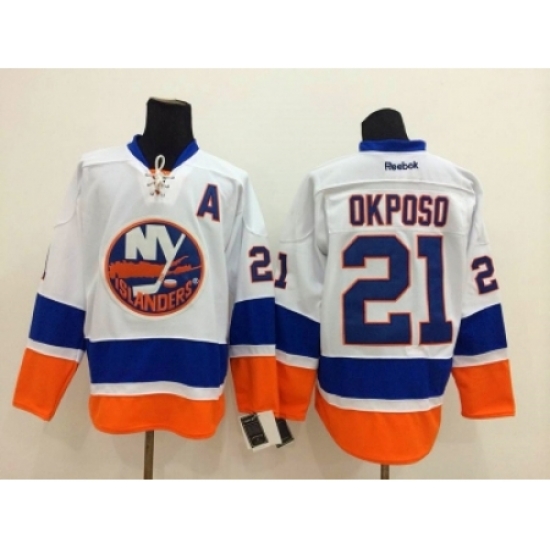 NHL New York Islanders #21 Kyle Okposo white-blue jerseys NHL New York Islanders #21 Kyle Okposo white-blue jerseys