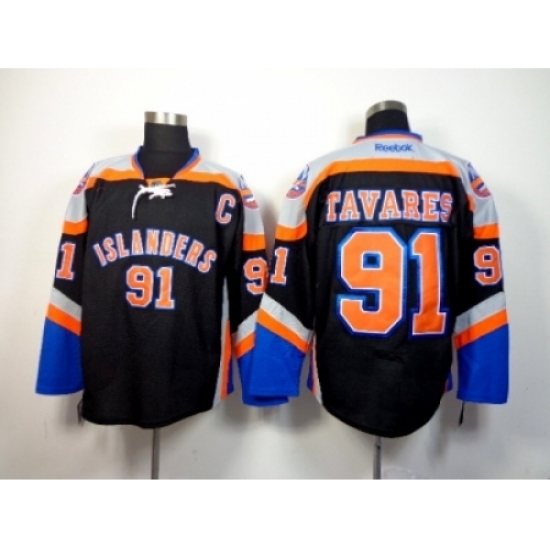 NHL New York Islanders #91 John Tavares Black Third Jerseys NHL New York Islanders #91 John Tavares Black Third Jerseys