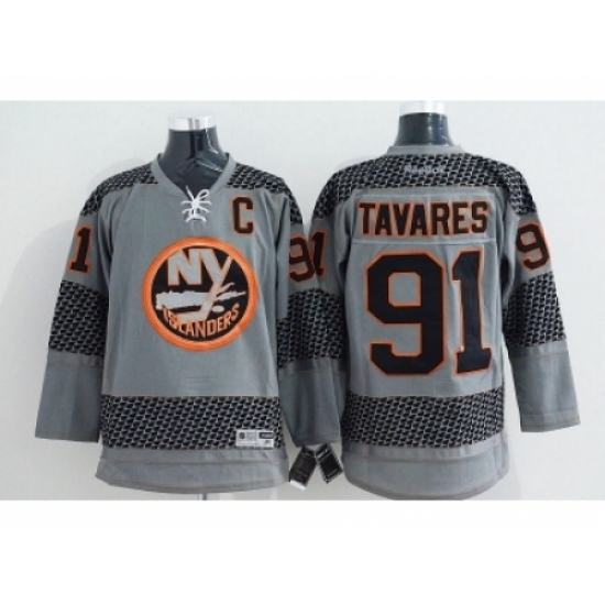 NHL New York Islanders #91 John Tavares Charcoal Cross Check Fashion jerseys NHL New York Islanders #91 John Tavares Charcoal Cross Check Fashion jerseys