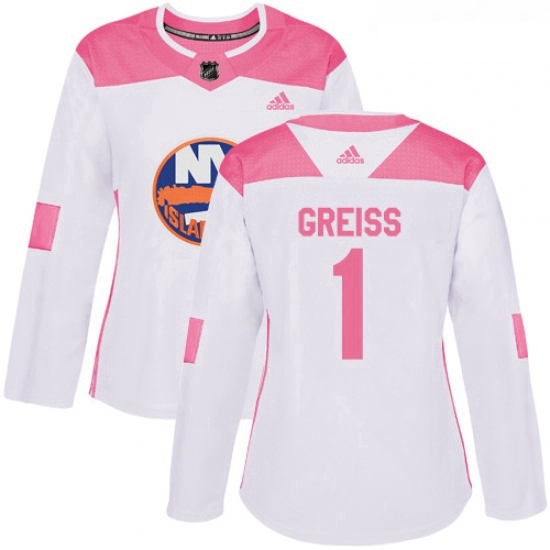 Womens Adidas New York Islanders 1 Thomas Greiss Authentic WhitePink Fashion NHL Jersey Womens Adidas New York Islanders 1 Thomas Greiss Authentic WhitePink Fashion NHL Jersey