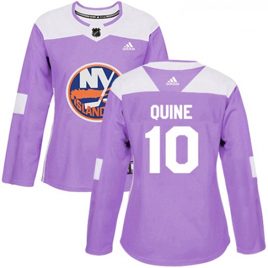 Womens Adidas New York Islanders 10 Alan Quine Authentic Purple Fights Cancer Practice NHL Jersey Womens Adidas New York Islanders 10 Alan Quine Authentic Purple Fights Cancer Practice NHL Jersey