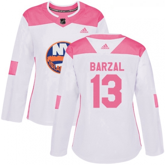 Womens Adidas New York Islanders 13 Mathew Barzal Authentic WhitePink Fashion NHL Jersey Womens Adidas New York Islanders 13 Mathew Barzal Authentic WhitePink Fashion NHL Jersey