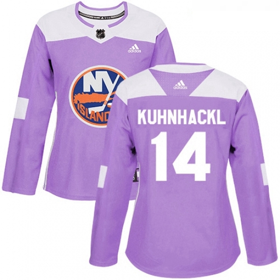 Womens Adidas New York Islanders 14 Tom Kuhnhackl Authentic Purple Fights Cancer Practice NHL Jersey Womens Adidas New York Islanders 14 Tom Kuhnhackl Authentic Purple Fights Cancer Practice NHL Jersey