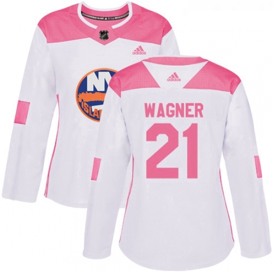Womens Adidas New York Islanders 21 Chris Wagner Authentic White Pink Fashion NHL Jersey Womens Adidas New York Islanders 21 Chris Wagner Authentic White Pink Fashion NHL Jersey