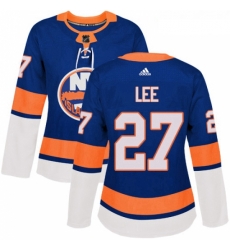 Womens Adidas New York Islanders 27 Anders Lee Authentic Royal Blue Home NHL Jersey 
