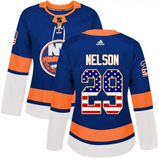 Womens Adidas New York Islanders 29 Brock Nelson Authentic Royal Blue USA Flag Fashion NHL Jersey Womens Adidas New York Islanders 29 Brock Nelson Authentic Royal Blue USA Flag Fashion NHL Jersey