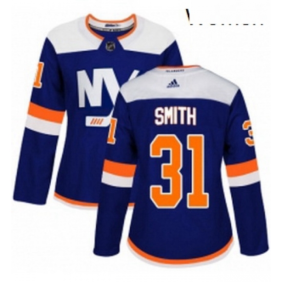 Womens Adidas New York Islanders 31 Billy Smith Premier Blue Alternate NHL Jersey Womens Adidas New York Islanders 31 Billy Smith Premier Blue Alternate NHL Jersey