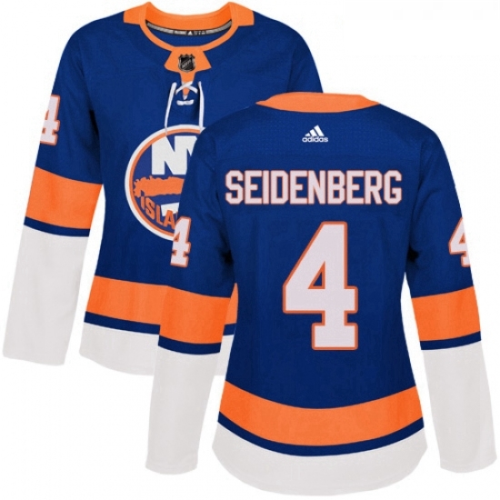Womens Adidas New York Islanders 4 Dennis Seidenberg Authentic Royal Blue Home NHL Jersey Womens Adidas New York Islanders 4 Dennis Seidenberg Authentic Royal Blue Home NHL Jersey