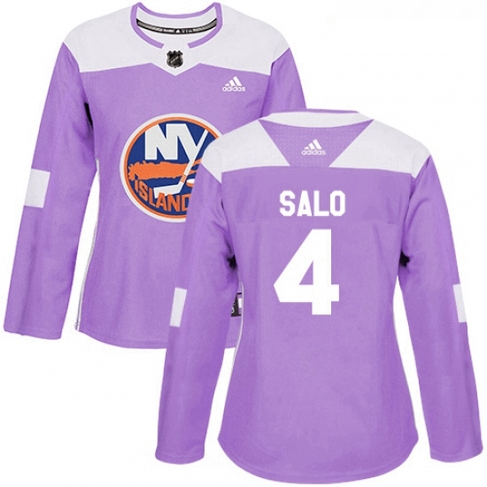 Womens Adidas New York Islanders 4 Robin Salo Authentic Purple Fights Cancer Practice NHL Jersey Womens Adidas New York Islanders 4 Robin Salo Authentic Purple Fights Cancer Practice NHL Jersey